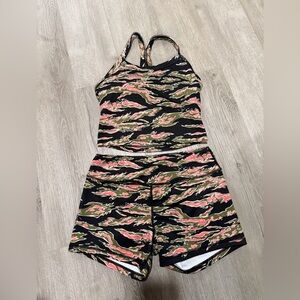 Born Primitive Camo Athletic Shorts and Top Set
